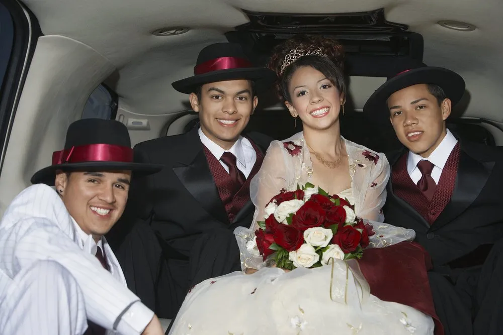 Quinceanera with her male friends in our stretch limo in  minneapolis mn 12-1-19